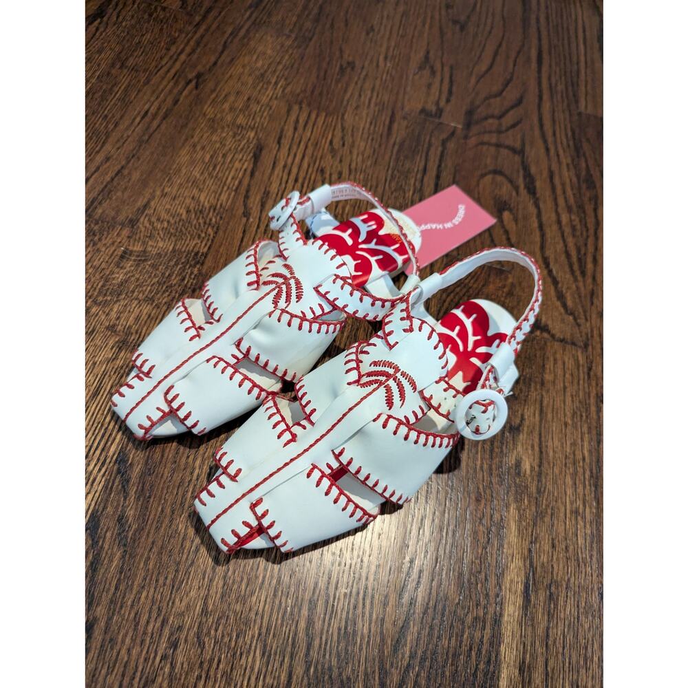 NWOB Farm Rio Red Palm Tree Sandals
